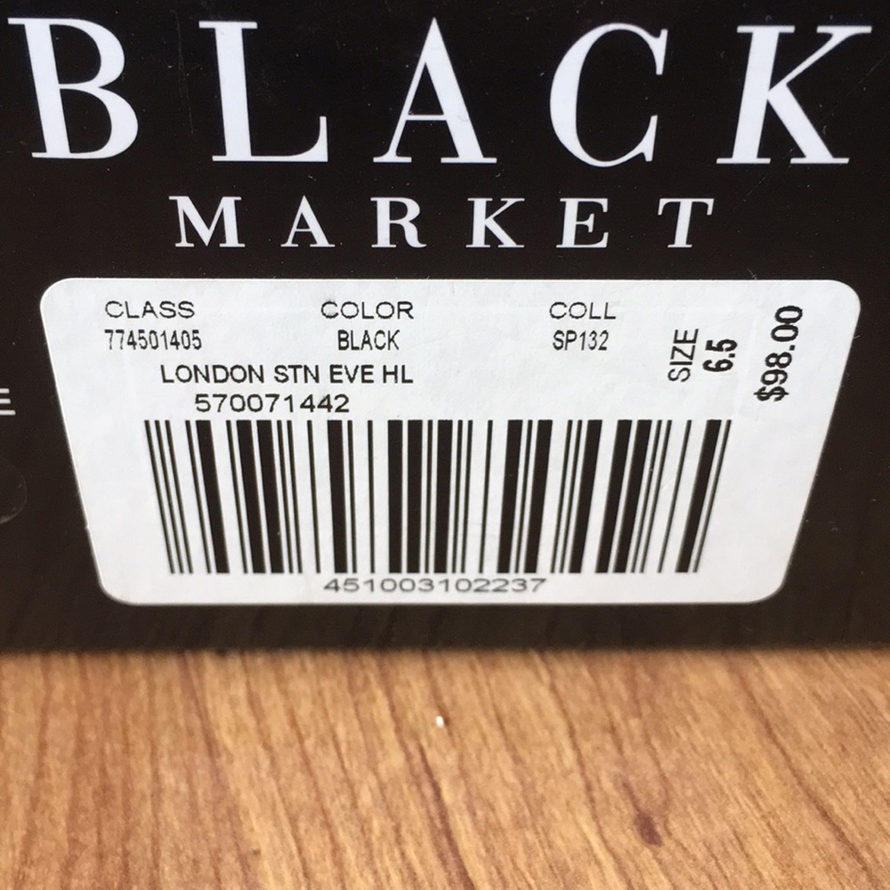 White House Black Market Black peeptoe heels - Picture 6 of 6